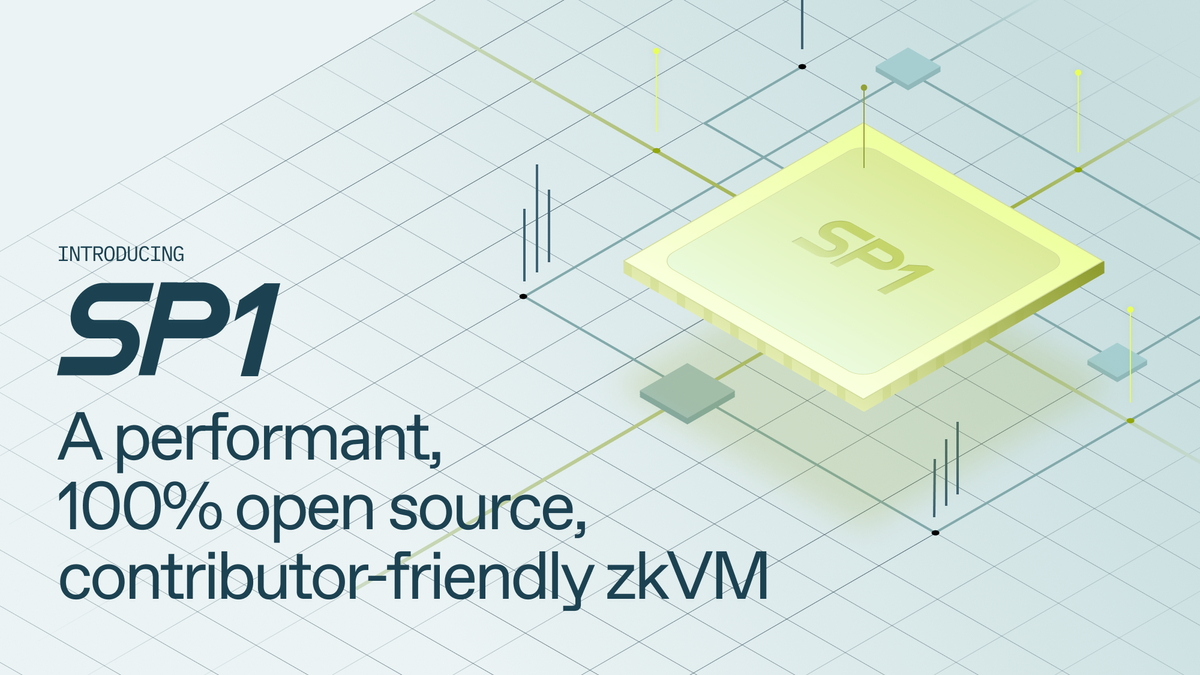 Introducing SP1: A performant, 100% open-source, contributor-friendly zkVM.
