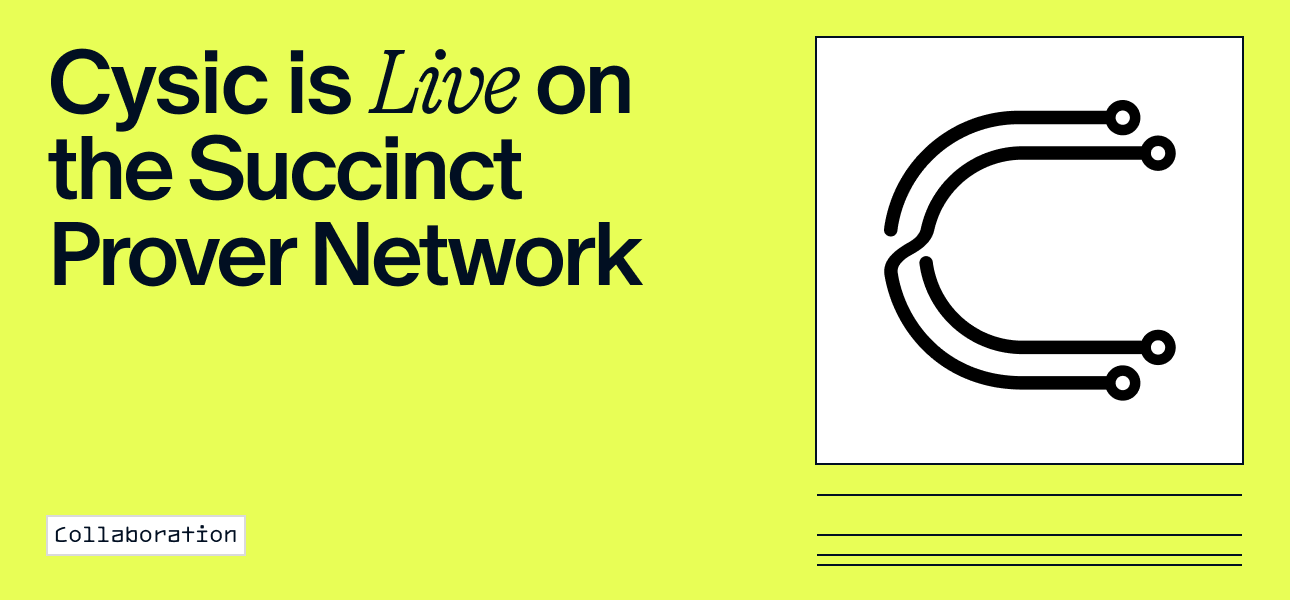 Cysic is Live on the Succinct Prover Network